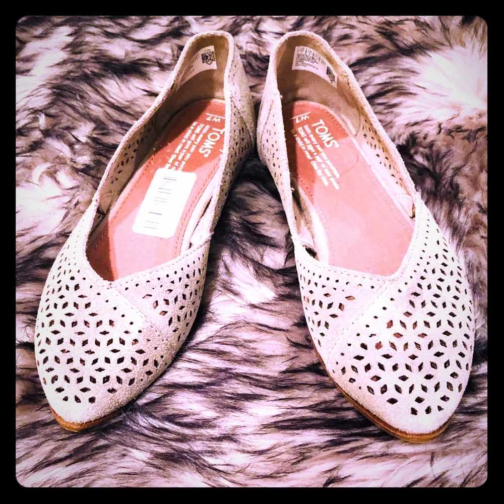 Toms slip on taupe shoes